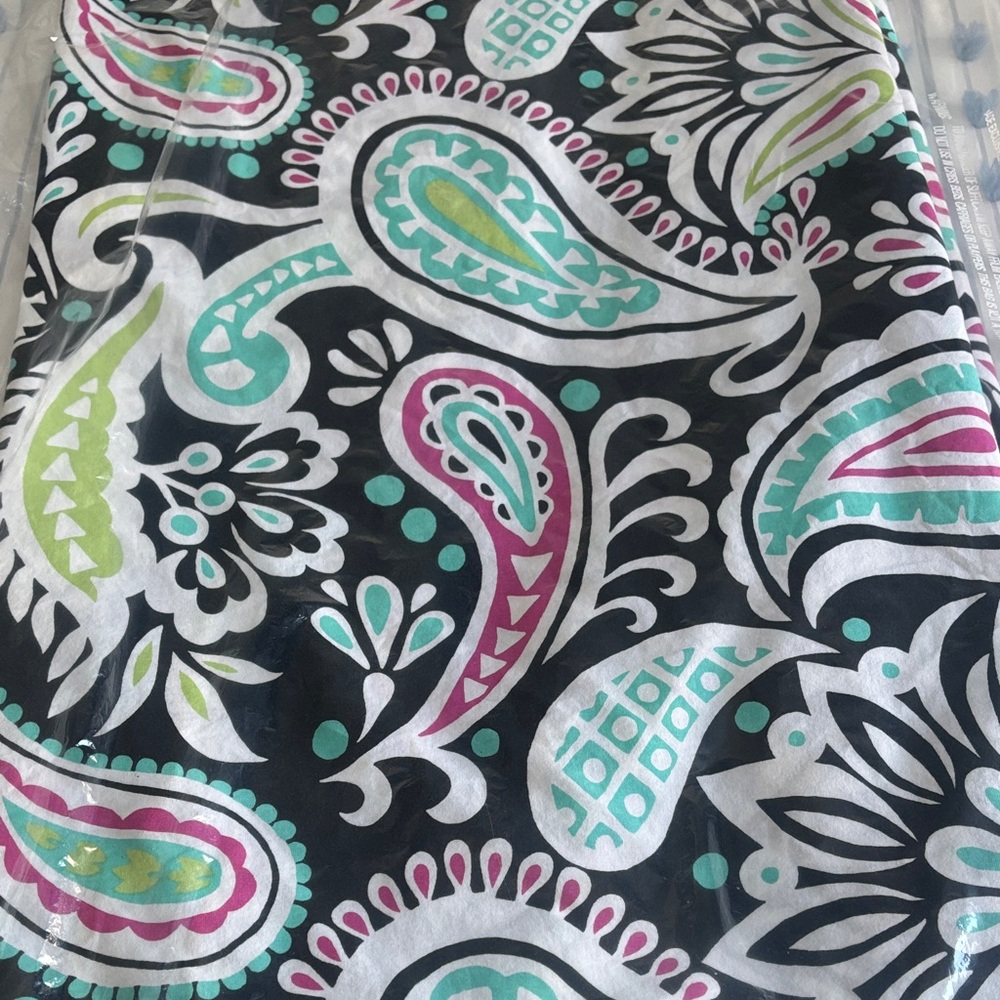 Pottery Barn Kids Black and Multicolor Paisley Duvet Cover